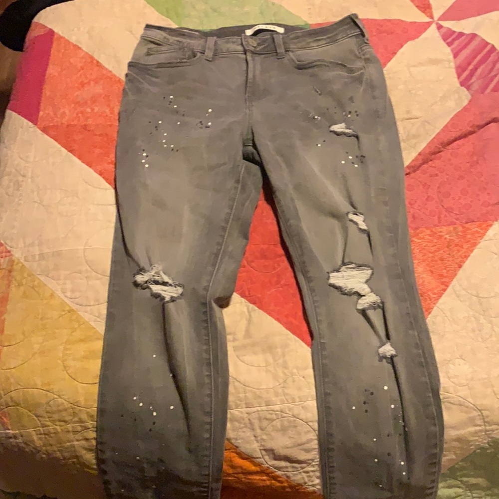 paint splatter skinny jeans